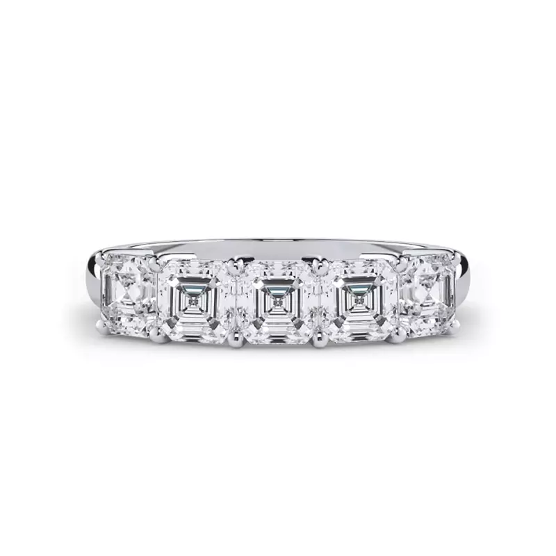 Platinum Asscher Cut Diamond 5 Stone Ring (1.50 ct. tw.)