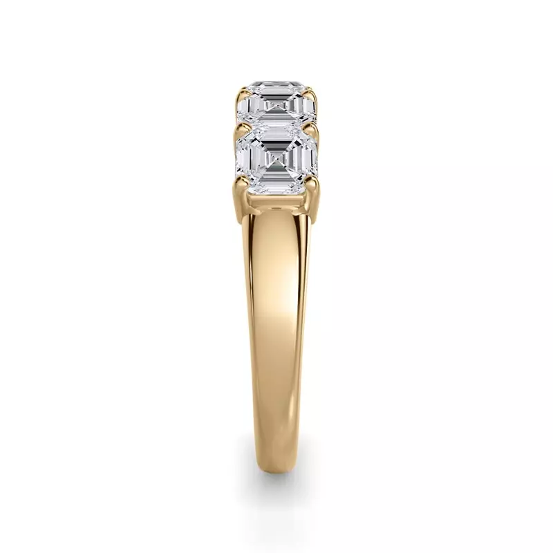 14K Yellow Gold Asscher Cut Lab Diamond 5 Stone Ring (2.00 ct. tw.)