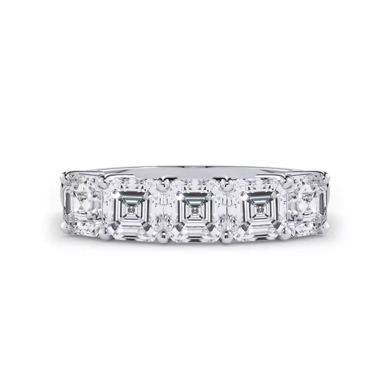 18K White Gold Asscher Cut Lab Diamond 5 Stone Ring (2.00 ct. tw.)