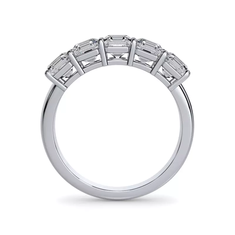 18K White Gold Asscher Cut Lab Diamond 5 Stone Ring (2.00 ct. tw.)