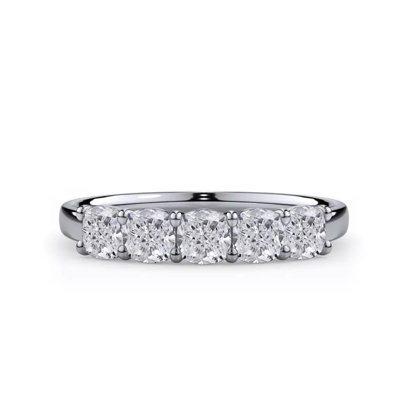 Platinum Cushion Cut Lab Diamond 5 Stone Ring (1.00 ct. tw.)