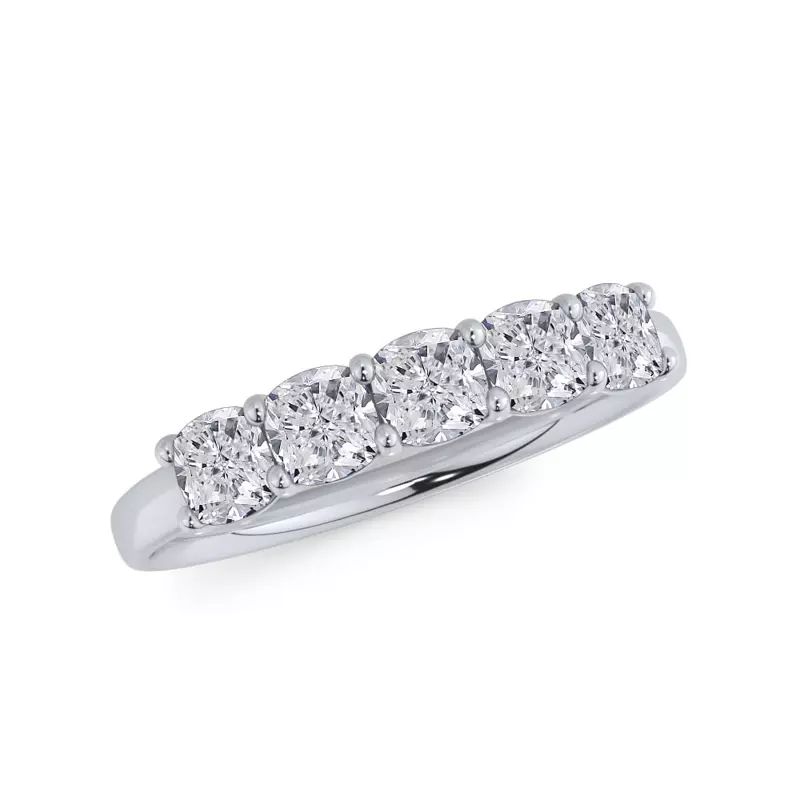 Platinum Cushion Cut Lab Diamond 5 Stone Ring (1.00 ct. tw.)