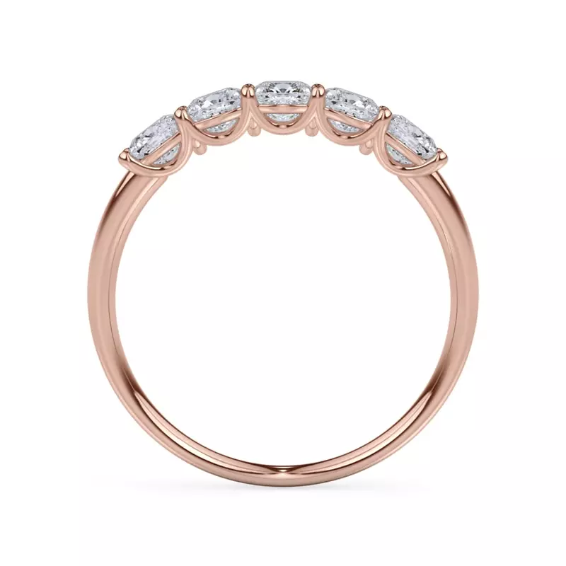 18K Rose Gold Cushion Cut Diamond 5 Stone Ring (1.00 ct. tw.)