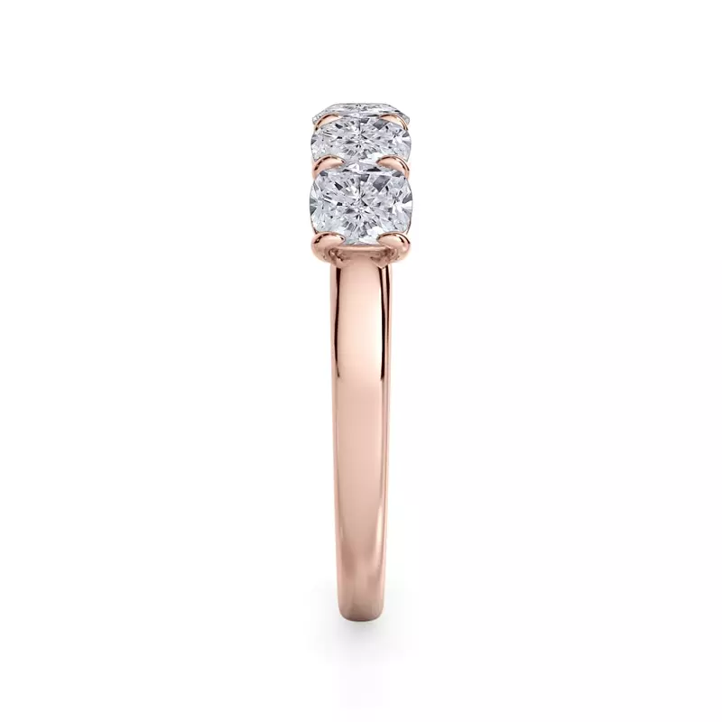 14K Rose Gold Cushion Cut Lab Diamond 5 Stone Ring (1.50 ct. tw.)