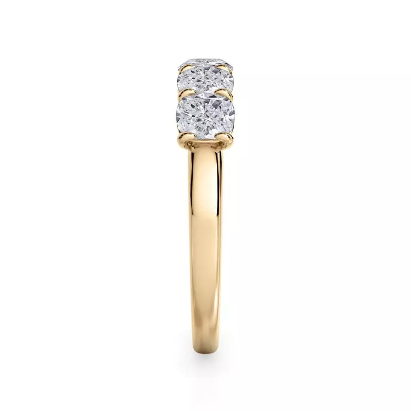 14K Yellow Gold Cushion Cut Lab Diamond 5 Stone Ring (1.50 ct. tw.)