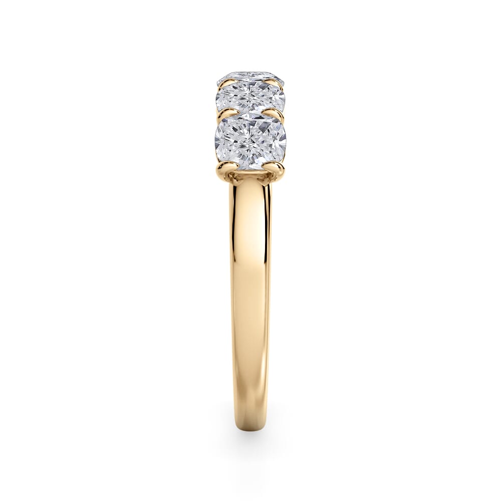 18K Yellow Gold Cushion Cut Lab Diamond 5 Stone Ring (1.50 ct. tw.)