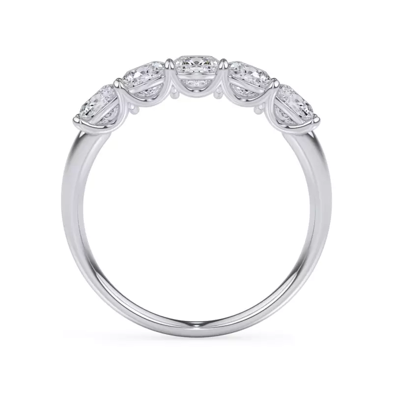 14K White Gold Cushion Cut Diamond 5 Stone Ring (1.50 ct. tw.)