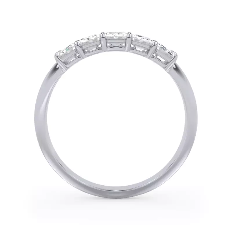 14K White Gold Emerald Cut Diamond 5 Stone Ring (1.00 ct. tw.)