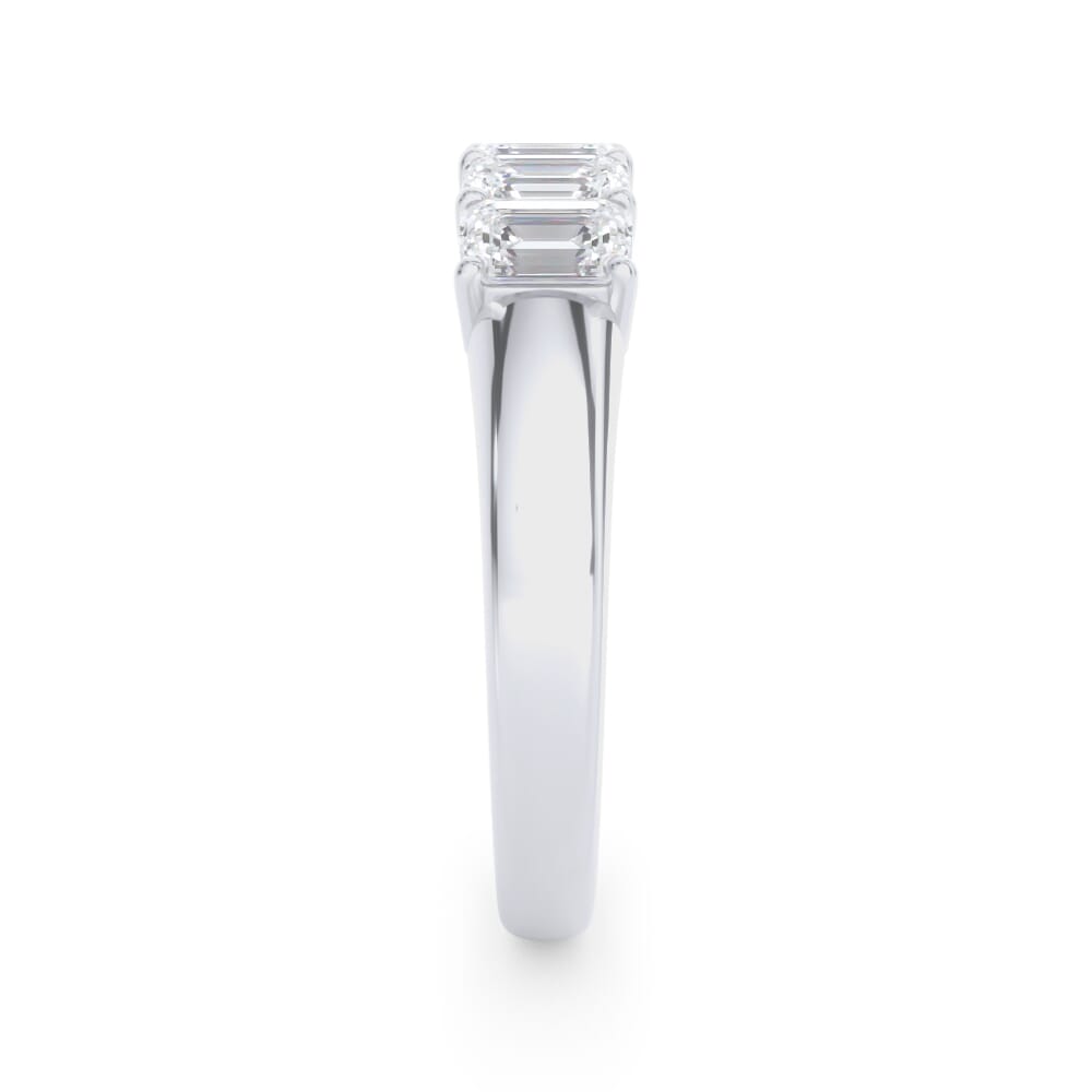 18K White Gold Emerald Cut Lab Diamond 5 Stone Ring (1.50 ct. tw.)
