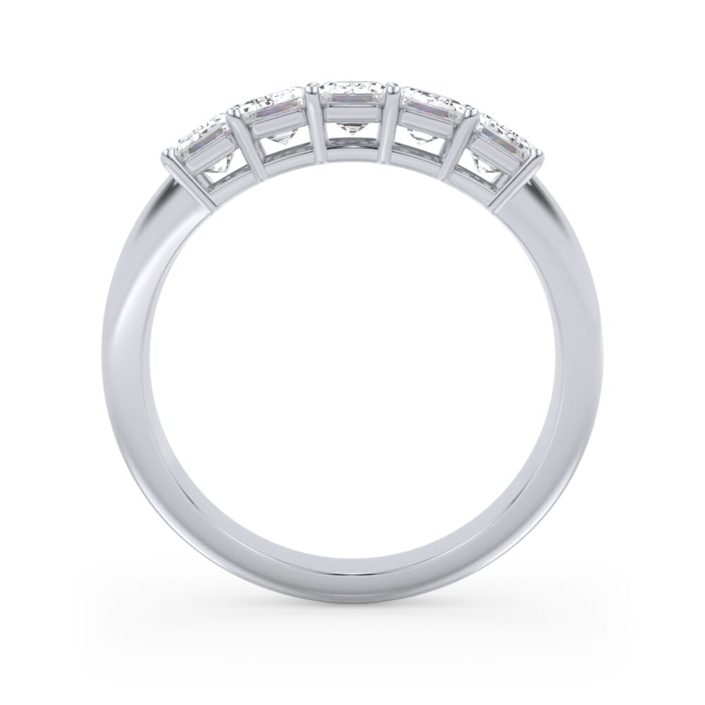 18K White Gold Emerald Cut Lab Diamond 5 Stone Ring (1.50 ct. tw.)