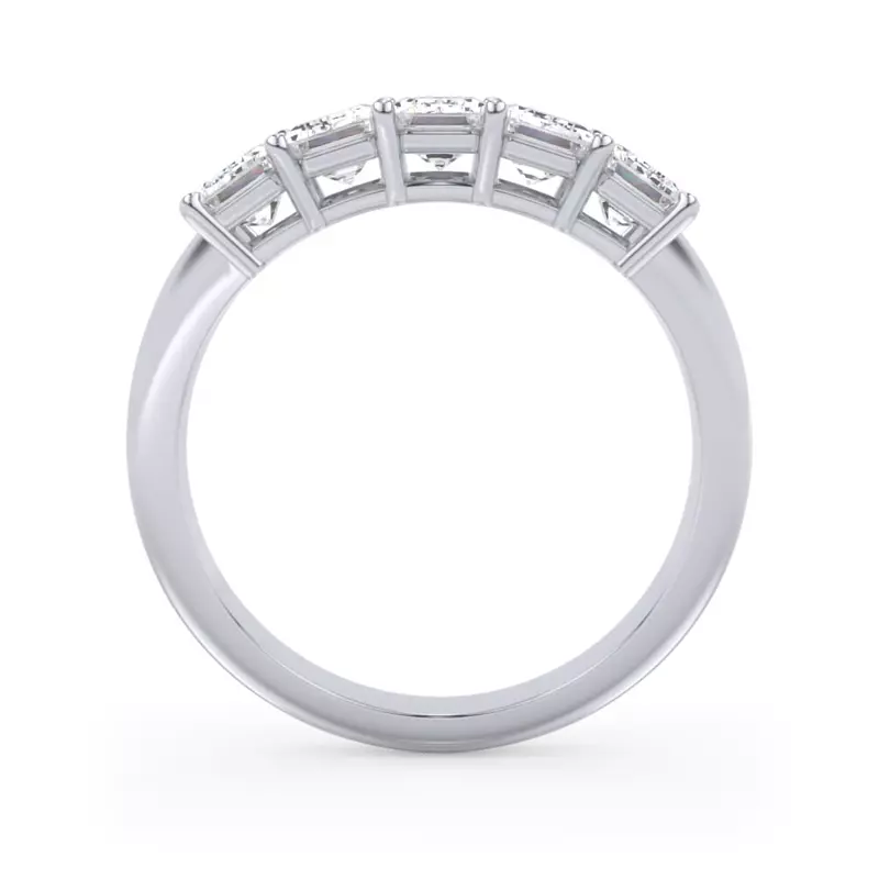 18K Yellow Gold Emerald Cut Lab Diamond 5 Stone Ring (2.00 ct. tw.)