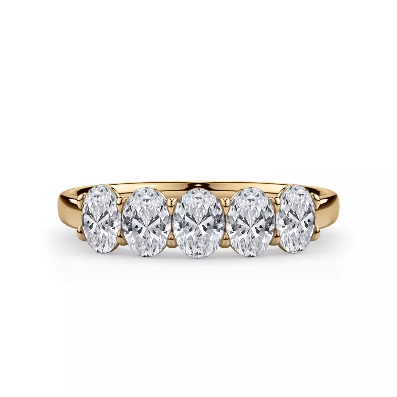 Oval Cut Lab Diamond 5 Stone Ring (1.00 ct. tw.)