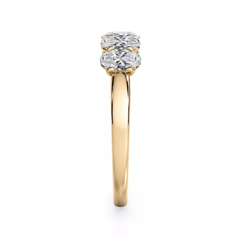 14K Yellow Gold Oval Cut Lab Diamond 5 Stone Ring (1.00 ct. tw.)