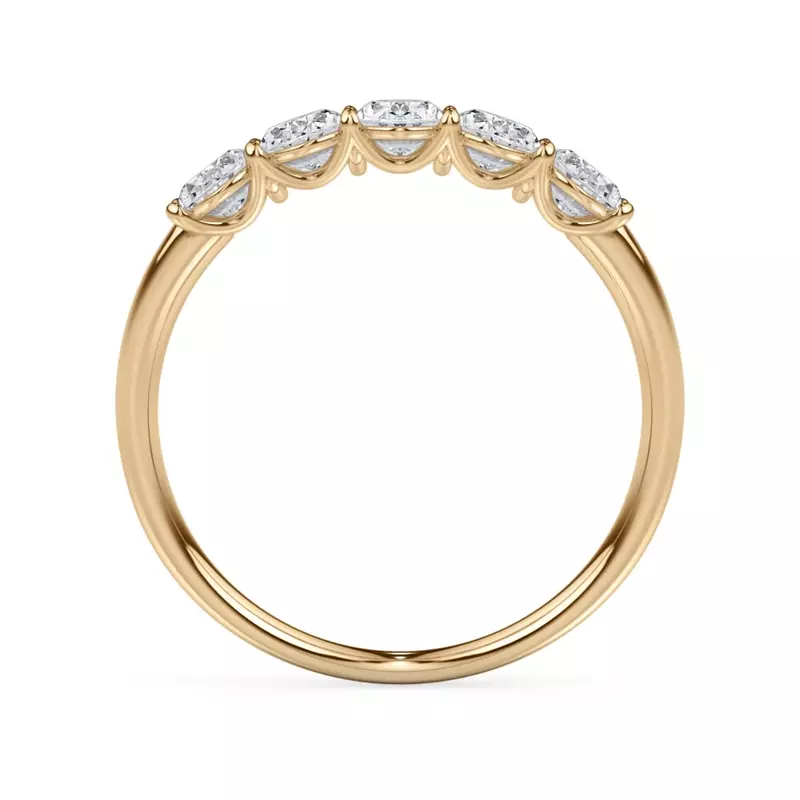 14K Yellow Gold Oval Cut Lab Diamond 5 Stone Ring (1.00 ct. tw.)