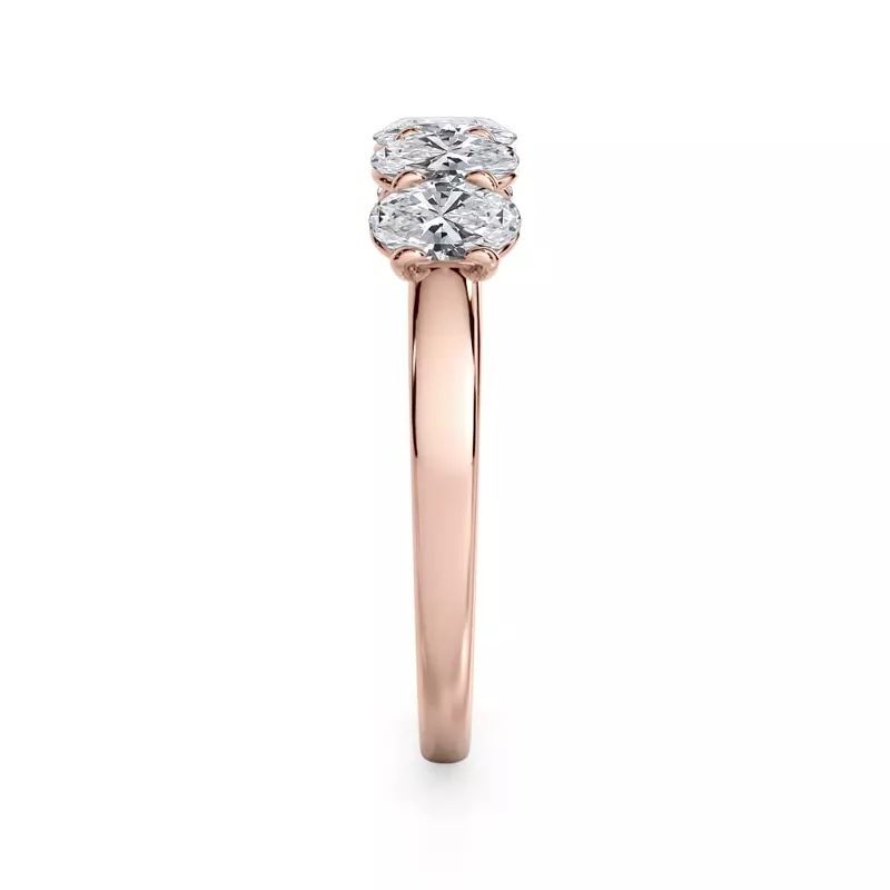 18K Rose Gold Oval Cut Lab Diamond 5 Stone Ring (1.00 ct. tw.)