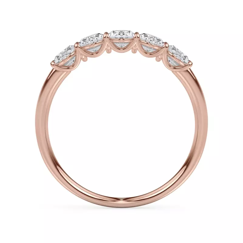 18K Rose Gold Oval Cut Diamond 5 Stone Ring (1.00 ct. tw.)
