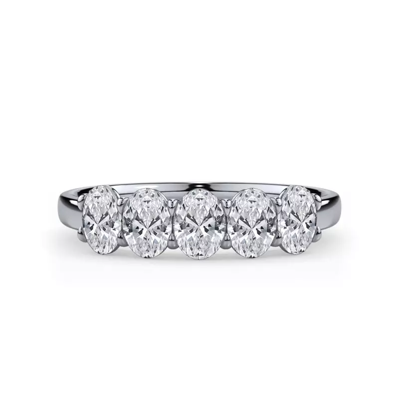 Platinum Oval Cut Diamond 5 Stone Ring (1.00 ct. tw.)