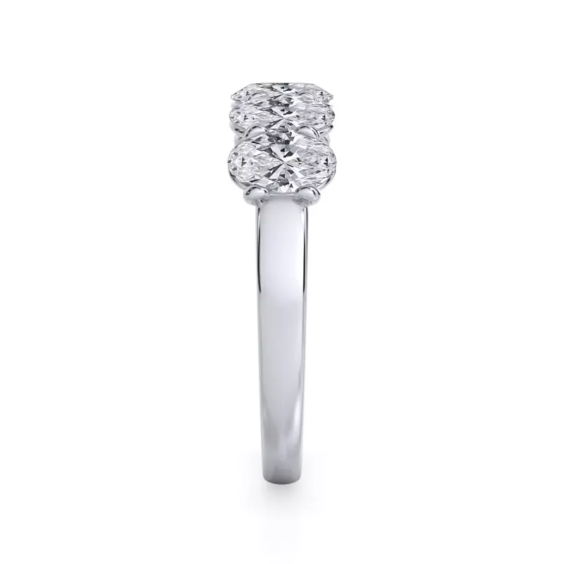 14K White Gold Oval Cut Lab Diamond 5 Stone Ring (1.50 ct. tw.)