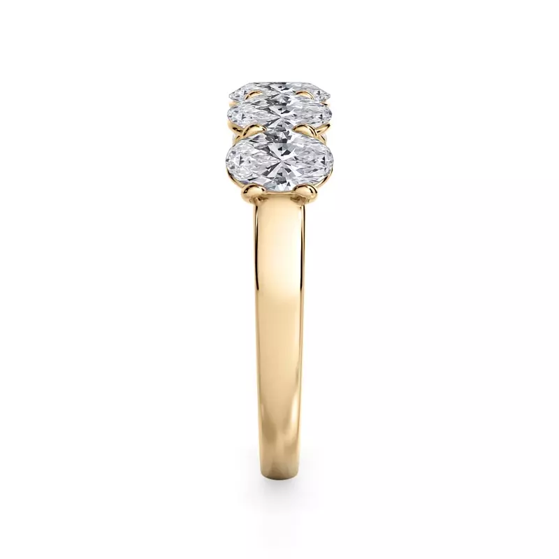 14K Yellow Gold Oval Cut Lab Diamond 5 Stone Ring (1.50 ct. tw.)