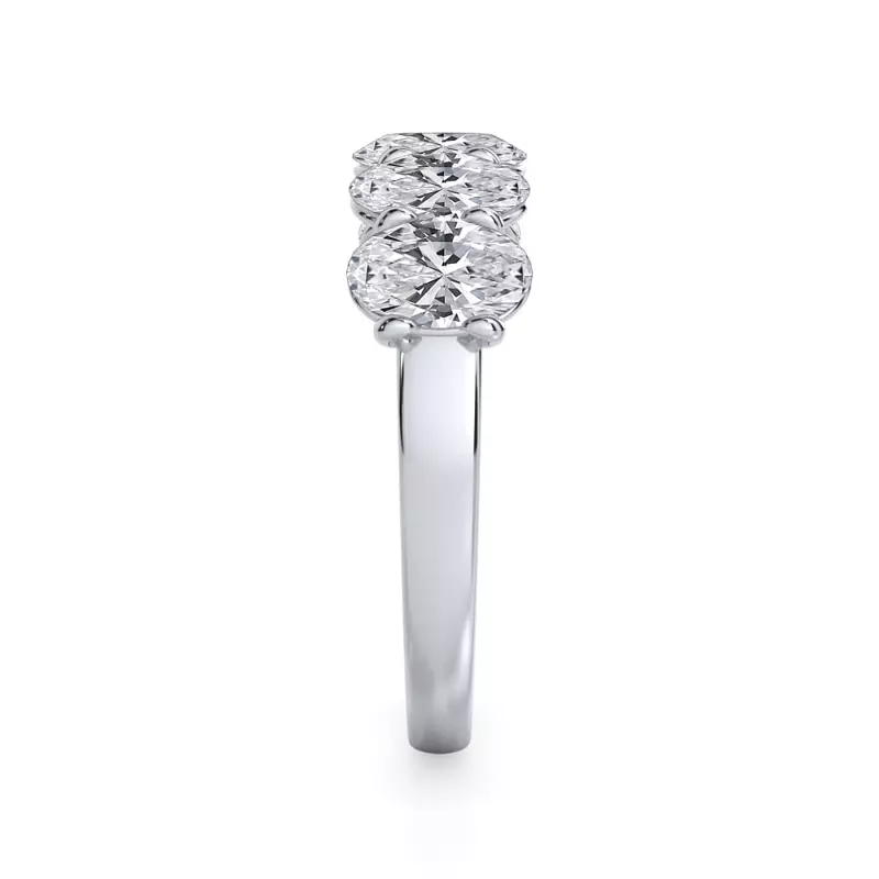 14K White Gold Oval Cut Diamond 5 Stone Ring (2.00 ct. tw.)
