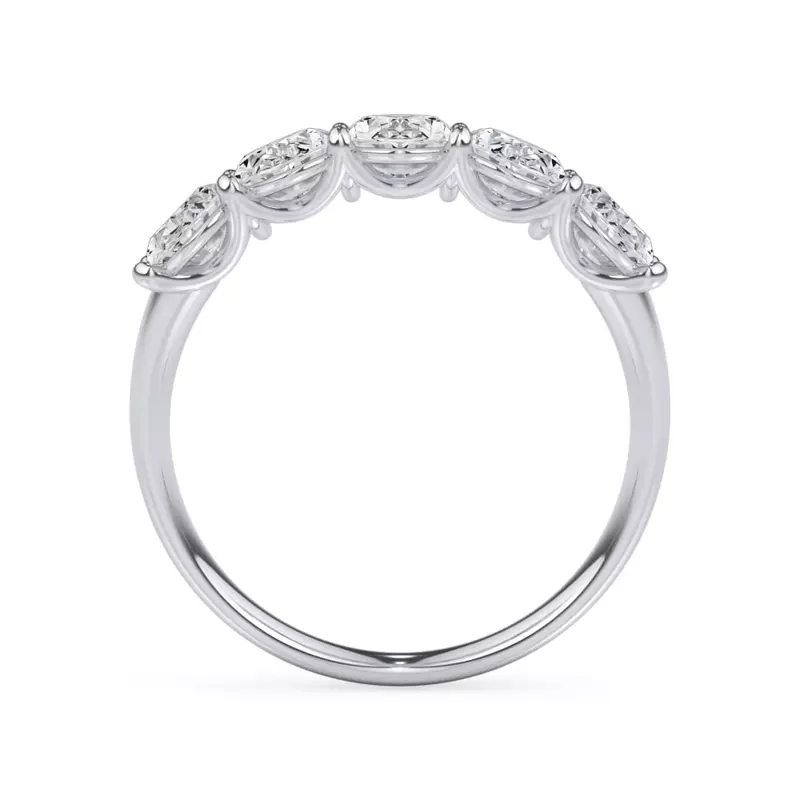 14K White Gold Oval Cut Diamond 5 Stone Ring (2.00 ct. tw.)