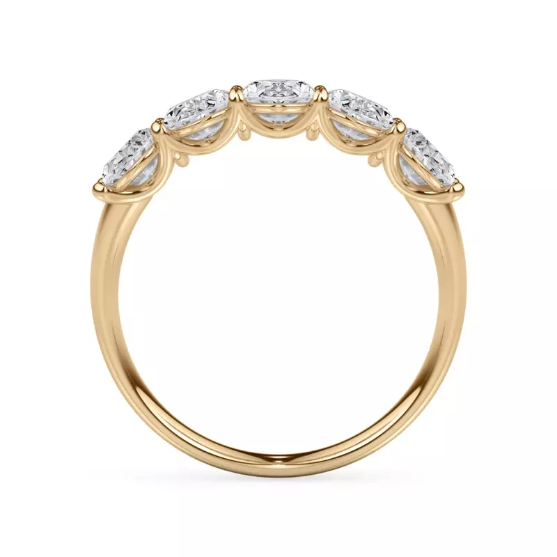 14K Yellow Gold Oval Cut Diamond 5 Stone Ring (2.00 ct. tw.)