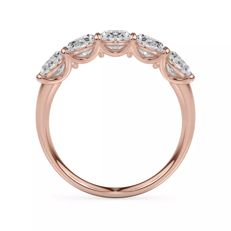 18K Rose Gold Oval Cut Lab Diamond 5 Stone Ring (2.50 ct. tw.)