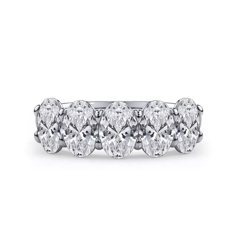 Platinum Oval Cut Lab Diamond 5 Stone Ring (2.50 ct. tw.)