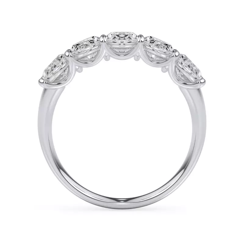 18K White Gold Oval Cut Diamond 5 Stone Ring (2.50 ct. tw.)