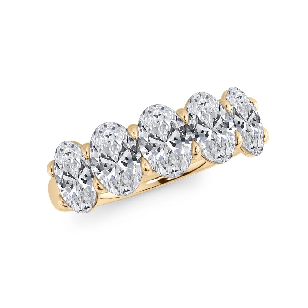 18K Yellow Gold Oval Cut Diamond 5 Stone Ring (2.50 ct. tw.)