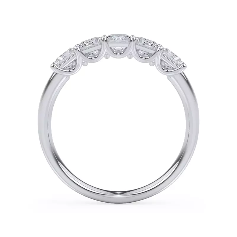 18K White Gold Princess Cut Diamond 5 Stone Ring (1.00 ct. tw.)