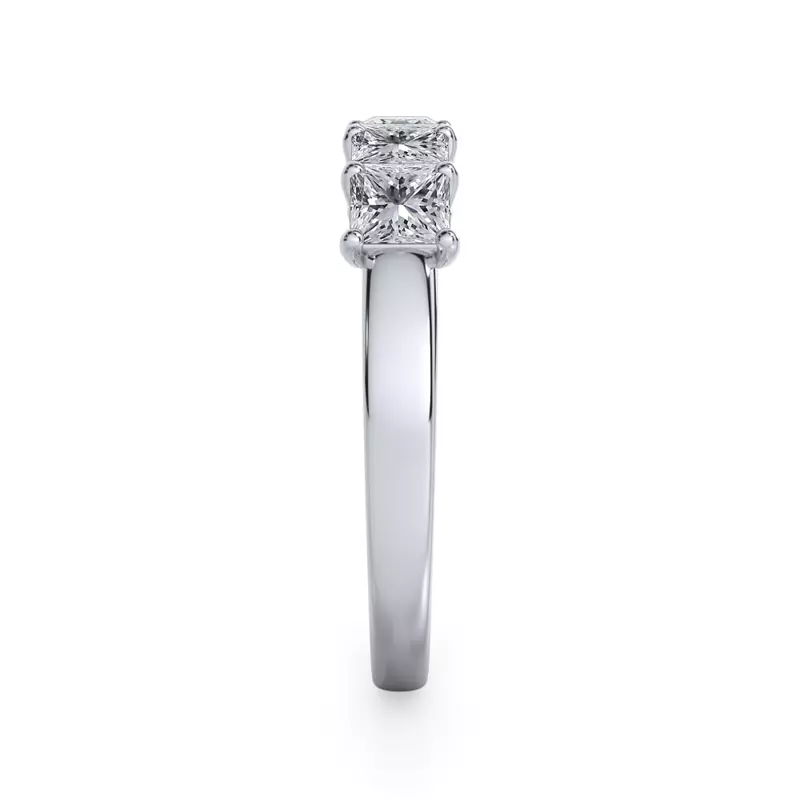 18K White Gold Princess Cut Diamond 5 Stone Ring (1.00 ct. tw.)