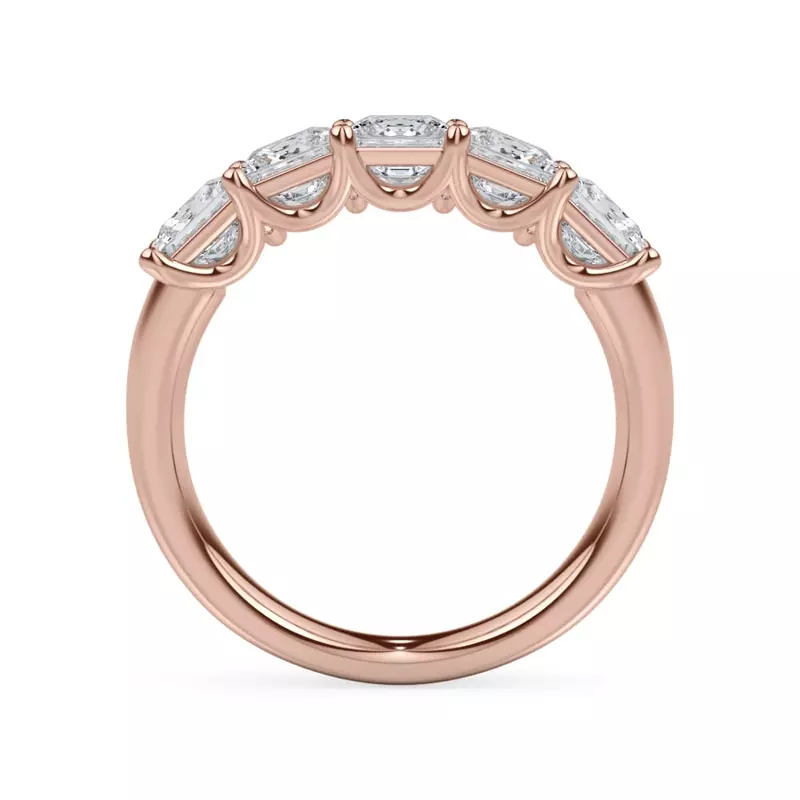 14K Rose Gold Princess Cut Diamond 5 Stone Ring (2.00 ct. tw.)