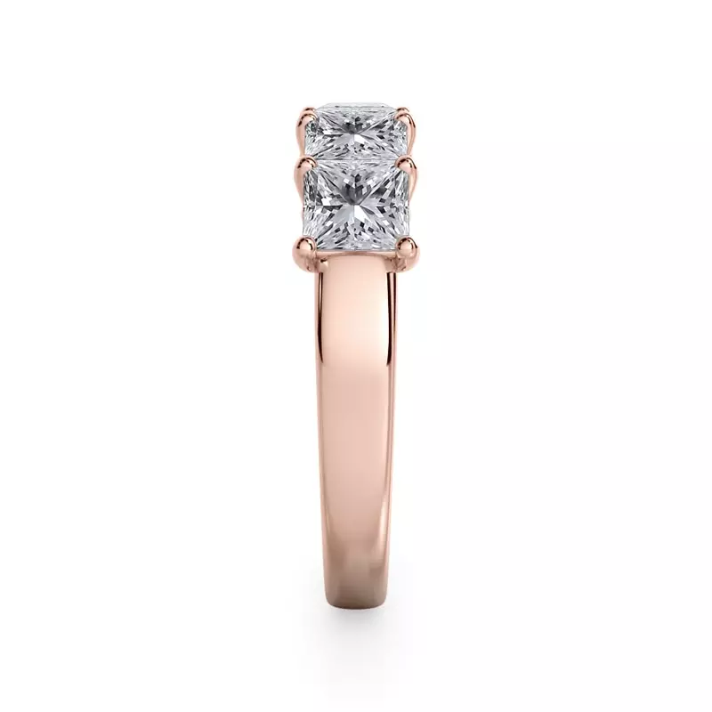 14K Rose Gold Princess Cut Diamond 5 Stone Ring (2.00 ct. tw.)