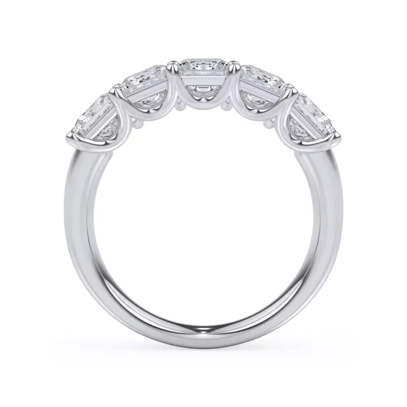 18K White Gold Princess Cut Lab Diamond 5 Stone Ring (2.50 ct. tw.)