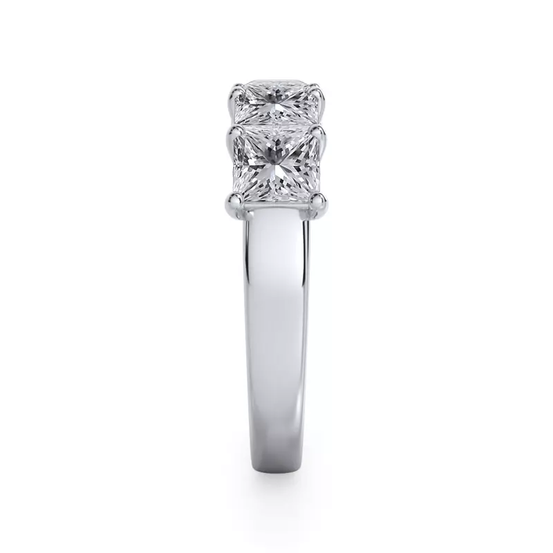 18K White Gold Princess Cut Lab Diamond 5 Stone Ring (2.50 ct. tw.)