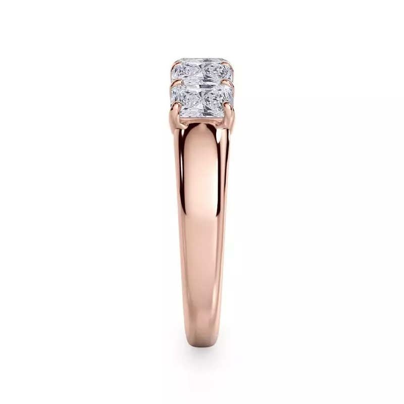 18K Rose Gold Radiant Cut Lab Diamond 5 Stone Ring (1.00 ct. tw.)