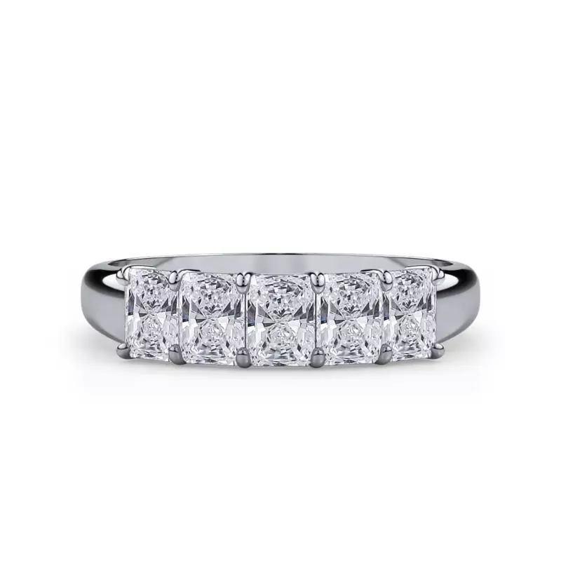 18K White Gold Radiant Cut Lab Diamond 5 Stone Ring (1.00 ct. tw.)