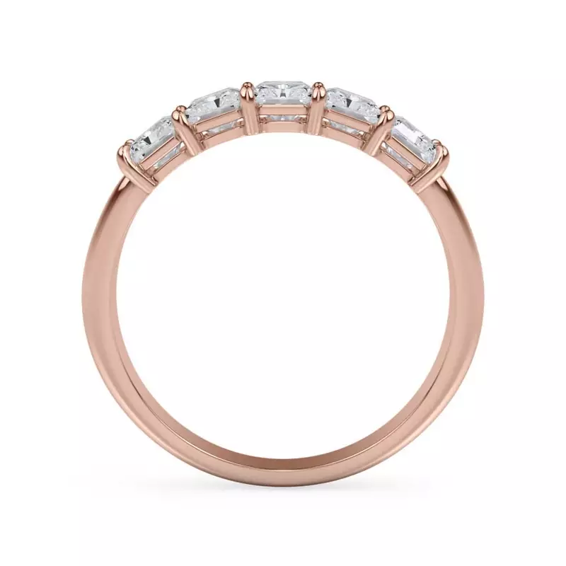 18K Rose Gold Radiant Cut Diamond 5 Stone Ring (1.50 ct. tw.)