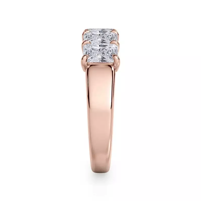 18K Rose Gold Radiant Cut Diamond 5 Stone Ring (1.50 ct. tw.)