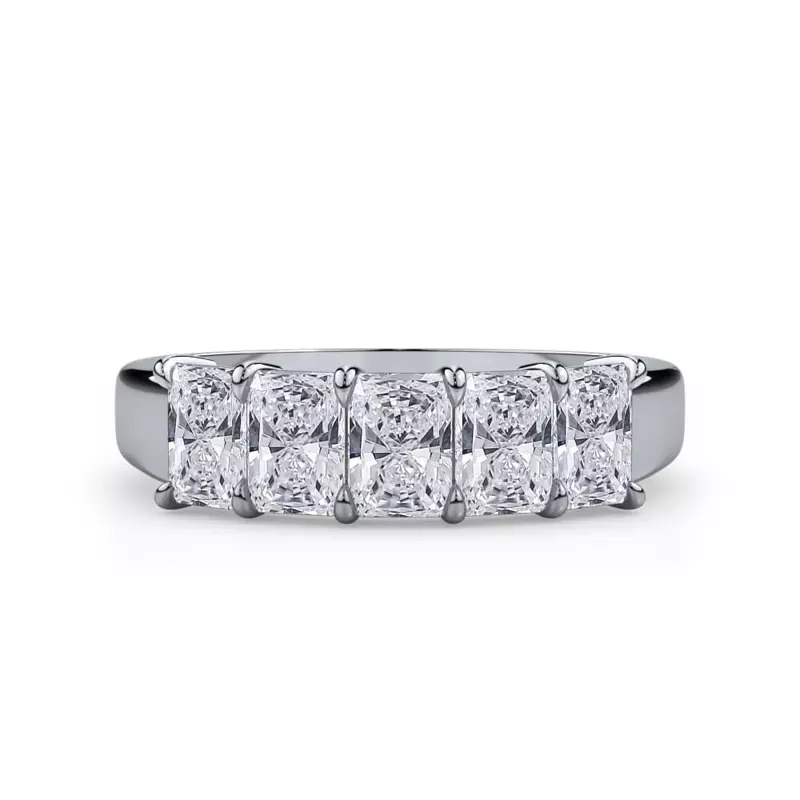 18K White Gold Radiant Cut Diamond 5 Stone Ring (1.50 ct. tw.)