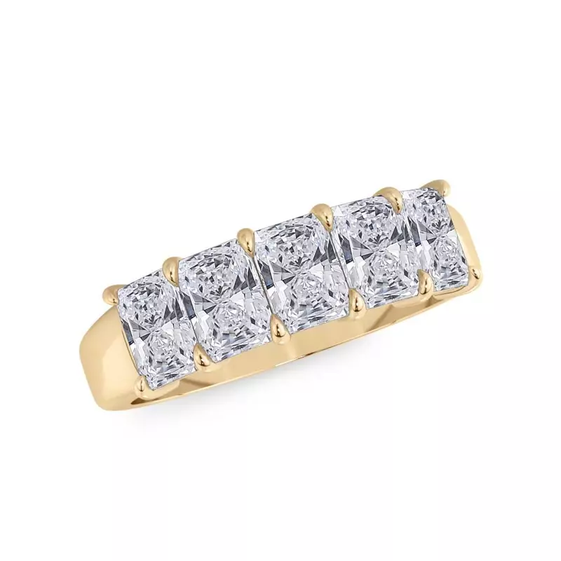 14K Yellow Gold Radiant Cut Diamond 5 Stone Ring (2.00 ct. tw.)