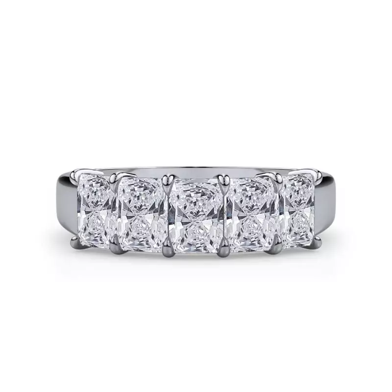 18K White Gold Radiant Cut Diamond 5 Stone Ring (2.00 ct. tw.)