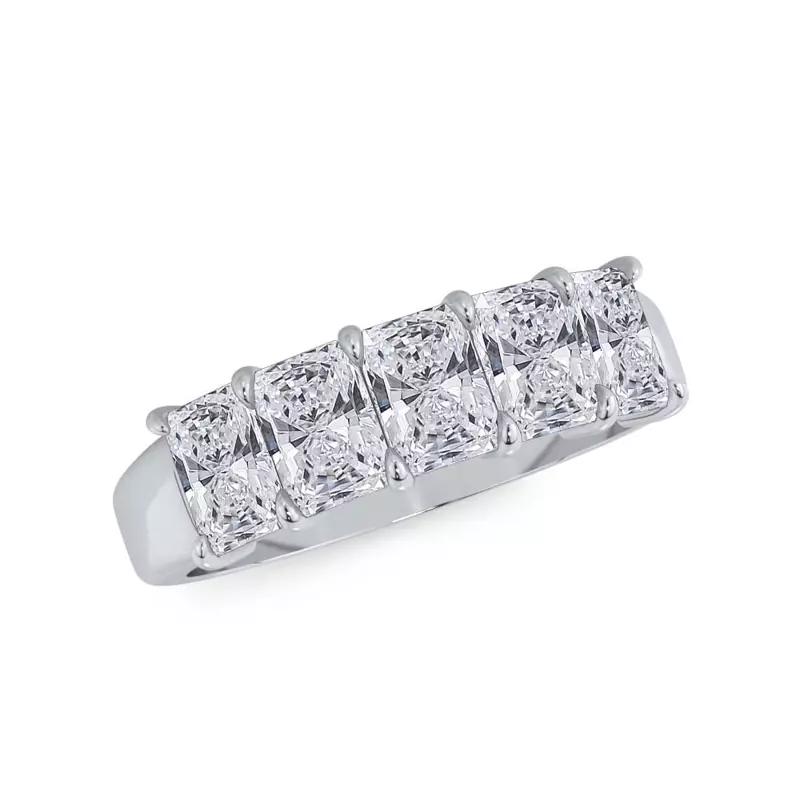 18K White Gold Radiant Cut Diamond 5 Stone Ring (2.00 ct. tw.)