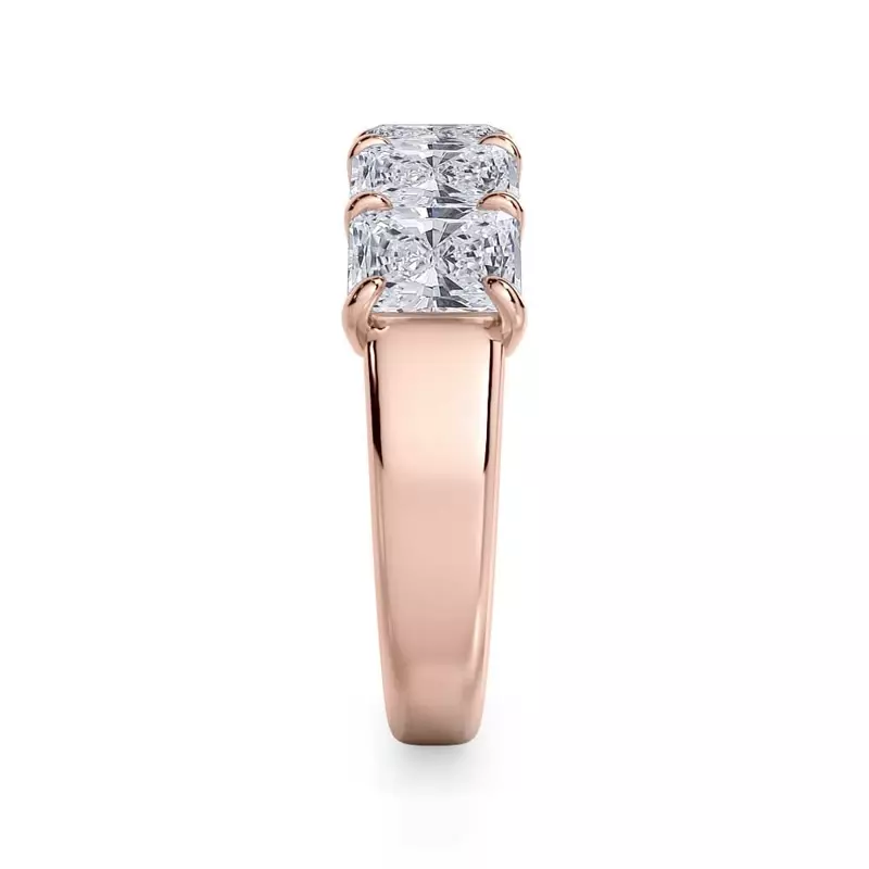 14K Rose Gold Radiant Cut Lab Diamond 5 Stone Ring (2.50 ct. tw.)