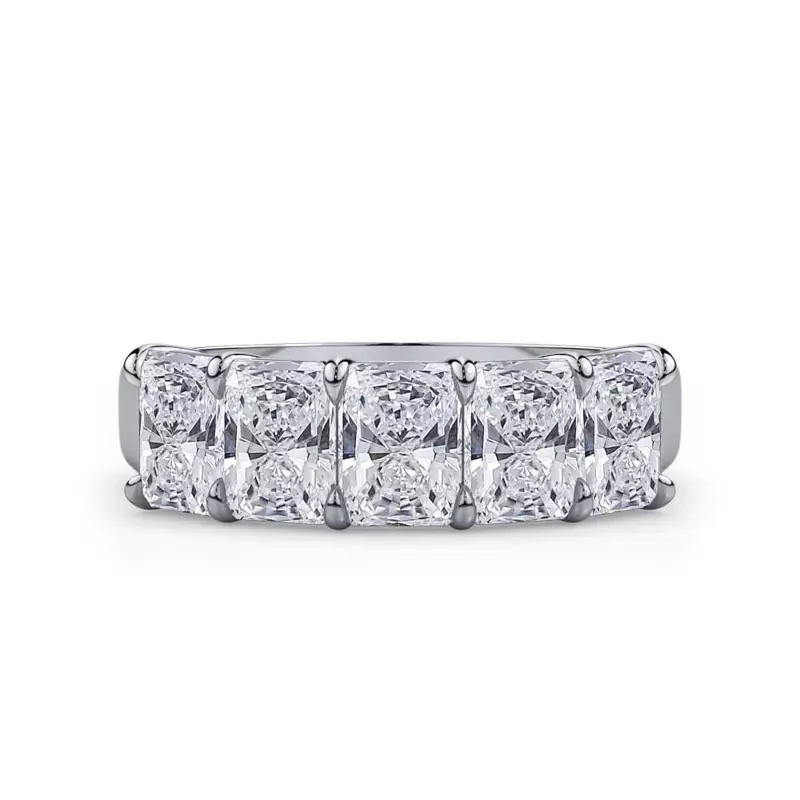 14K White Gold Radiant Cut Lab Diamond 5 Stone Ring (2.50 ct. tw.)