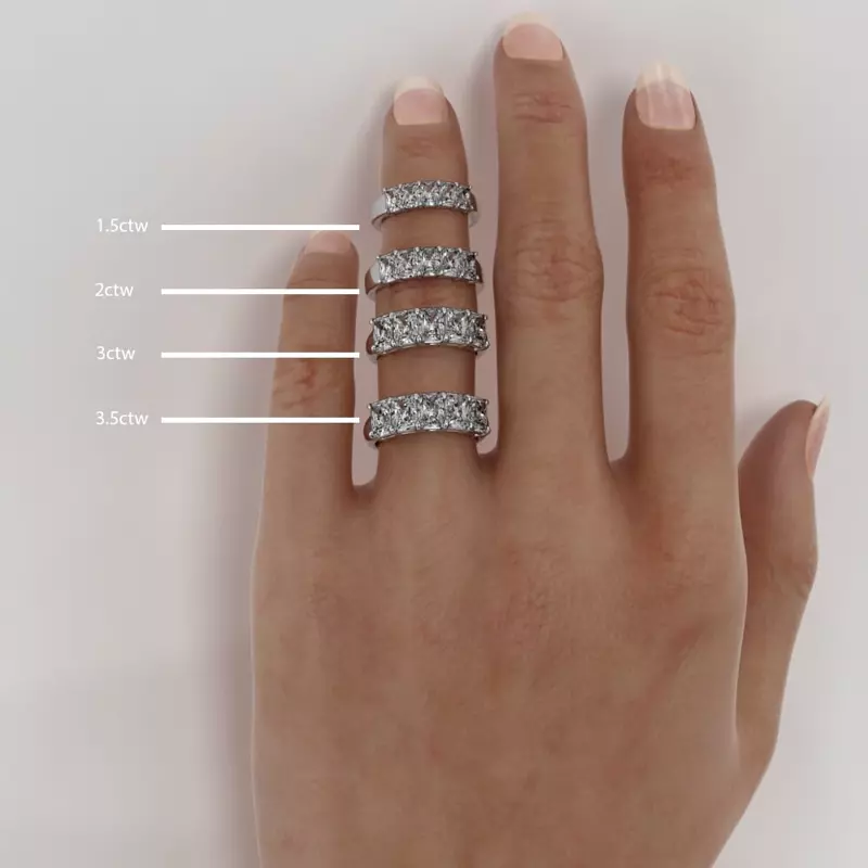 14K White Gold Radiant Cut Lab Diamond 5 Stone Ring (2.50 ct. tw.)