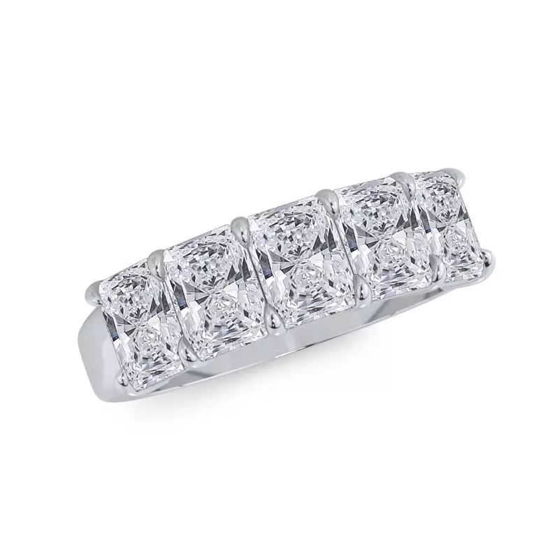 14K White Gold Radiant Cut Lab Diamond 5 Stone Ring (2.50 ct. tw.)