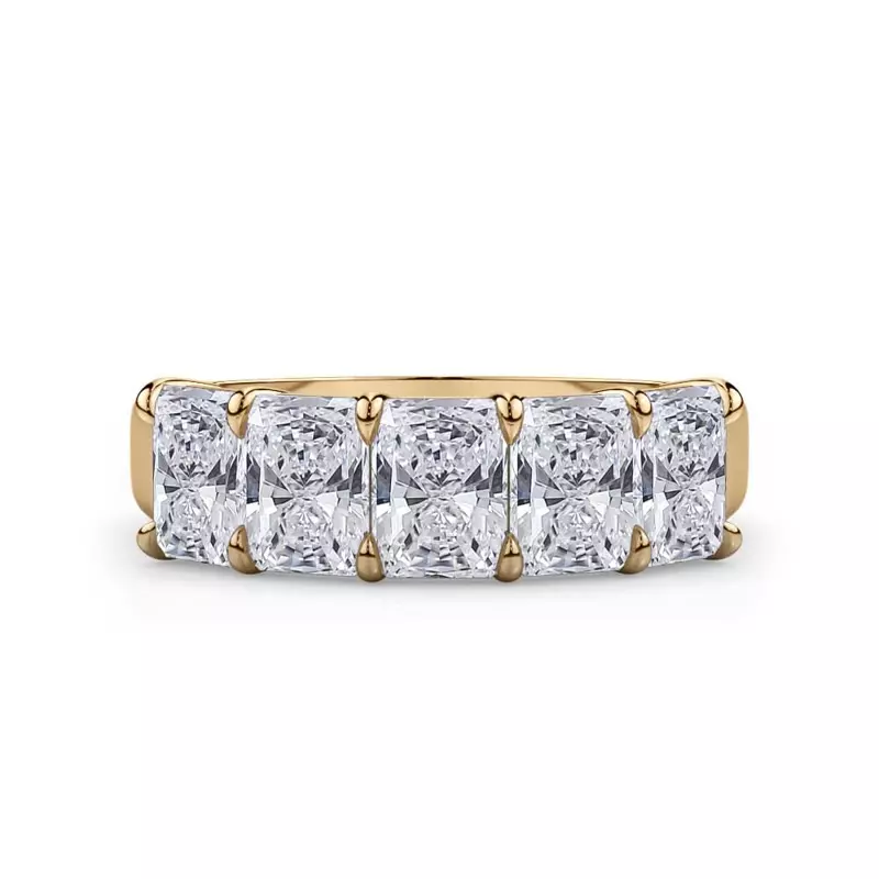 14K Yellow Gold Radiant Cut Lab Diamond 5 Stone Ring (2.50 ct. tw.)