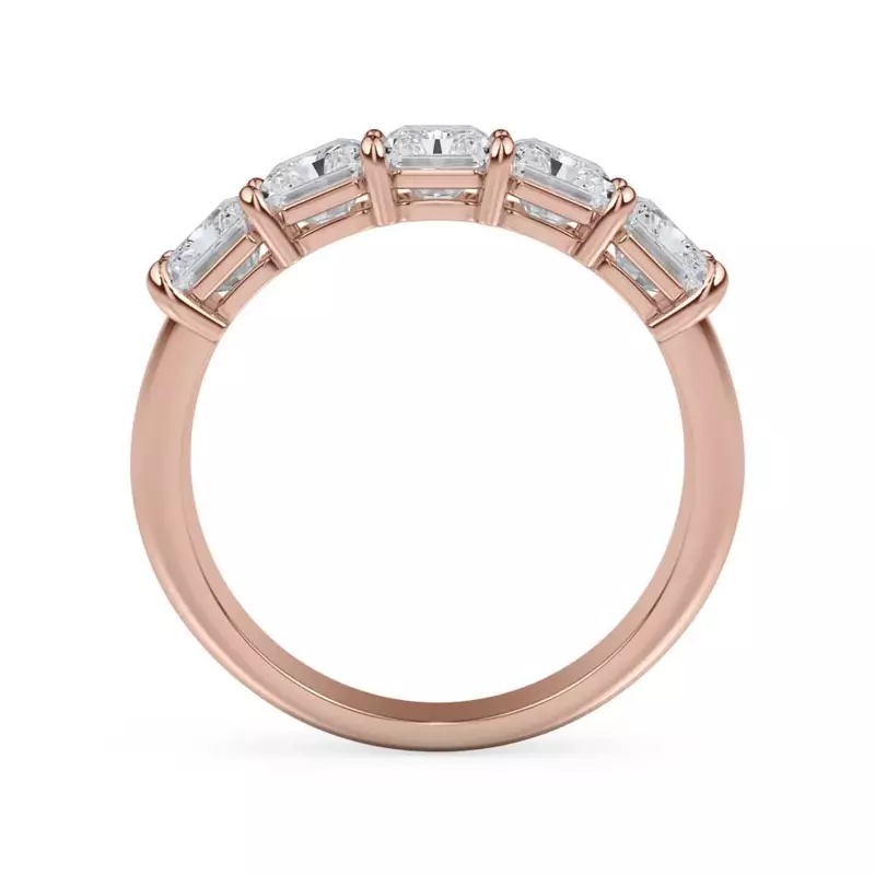 18K Rose Gold Radiant Cut Lab Diamond 5 Stone Ring (2.50 ct. tw.)